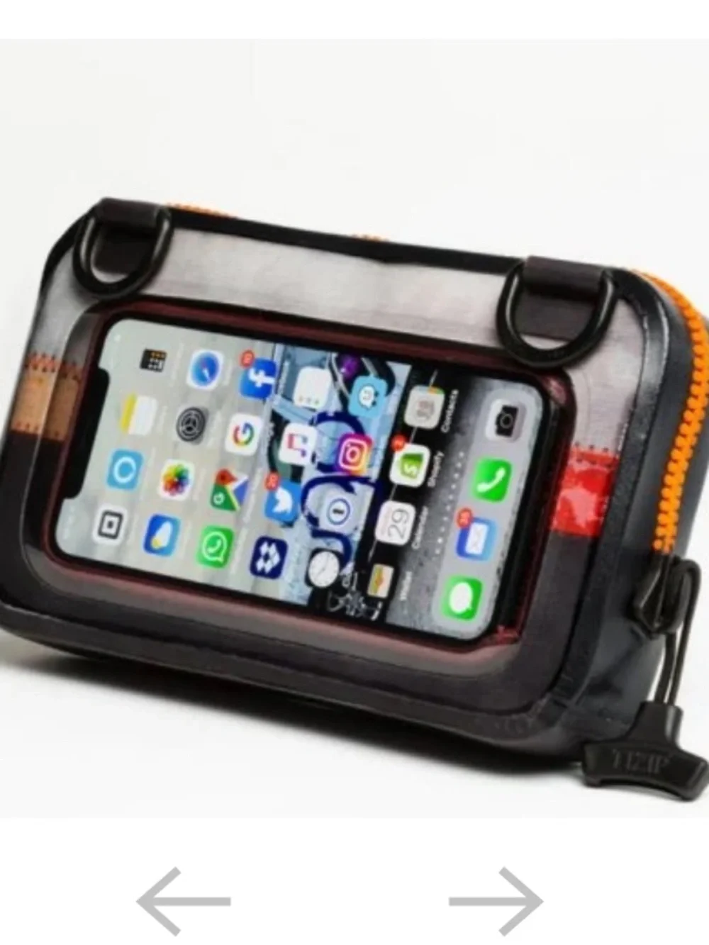Compact Phone Case in Gray with Orange Accent